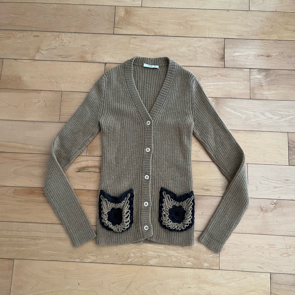 Prada FW05 Cardigan with Crochet pockets